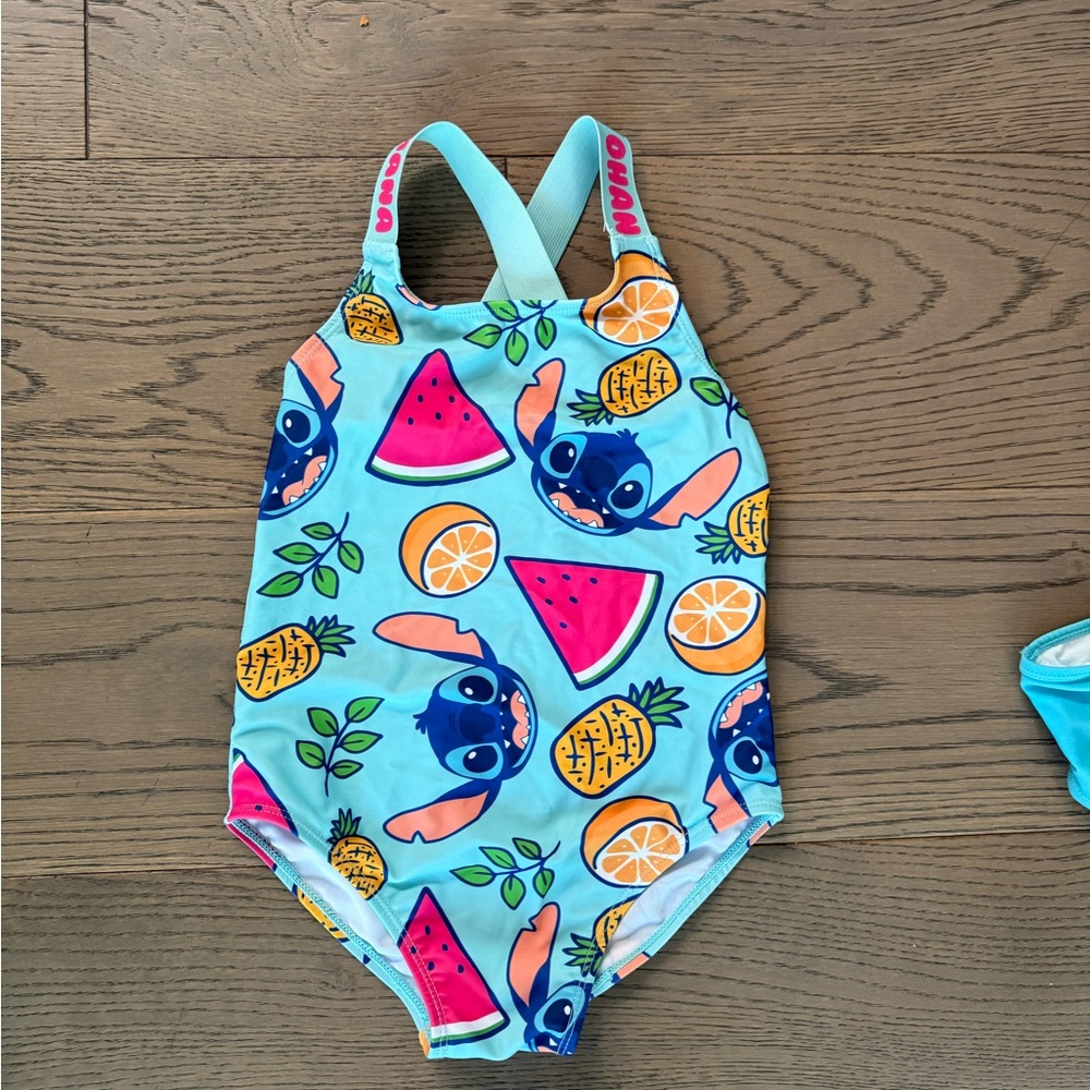 Disney Stitch one piece swimsuit. Girls size 8